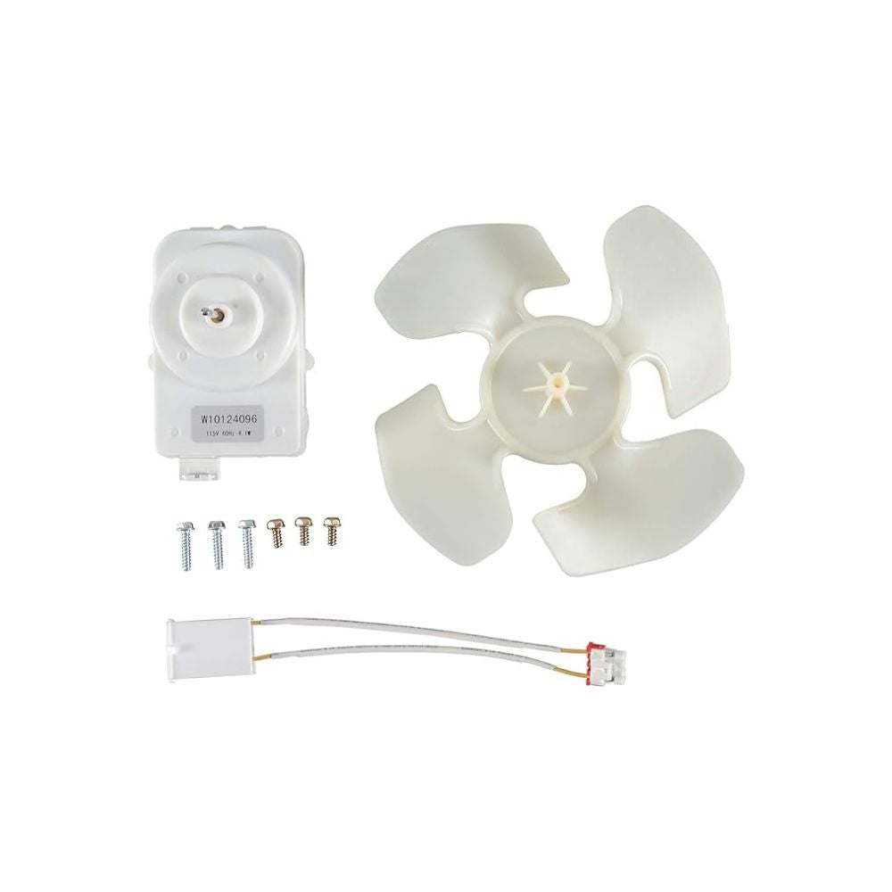 Whirlpool W10124096 Refrigerator Condenser Fan Motor Kit 4.1W/115V Replaces 1378525
