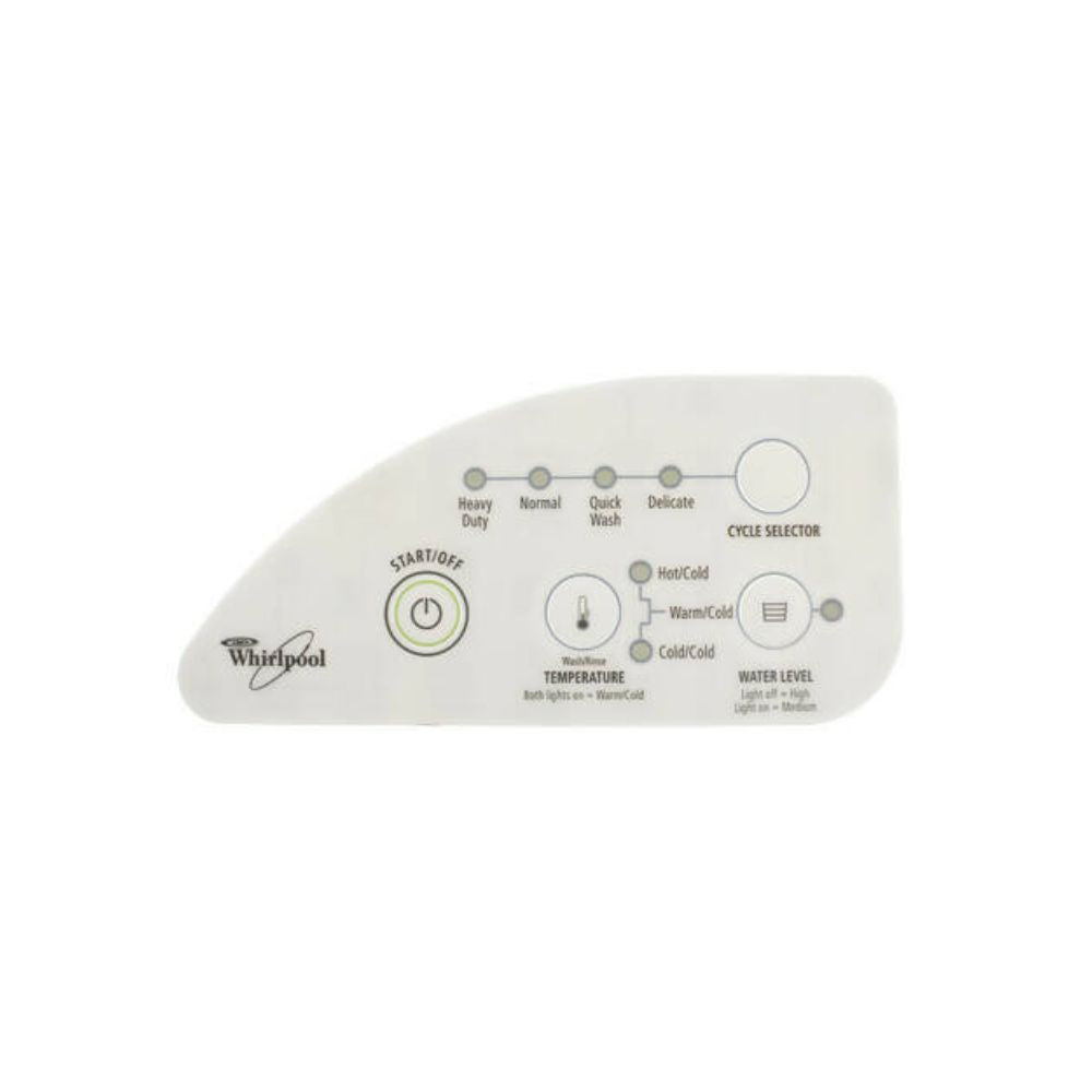 Whirlpool WP326033923 Washer User Interface Overlay OEM Replaces 1058954