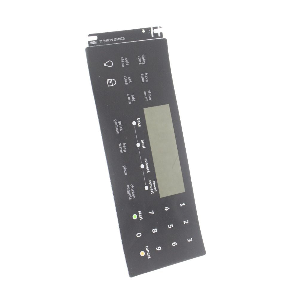Frigidaire 316419821 Range Oven Membrane Switch Black OEM Replaces 1513359
