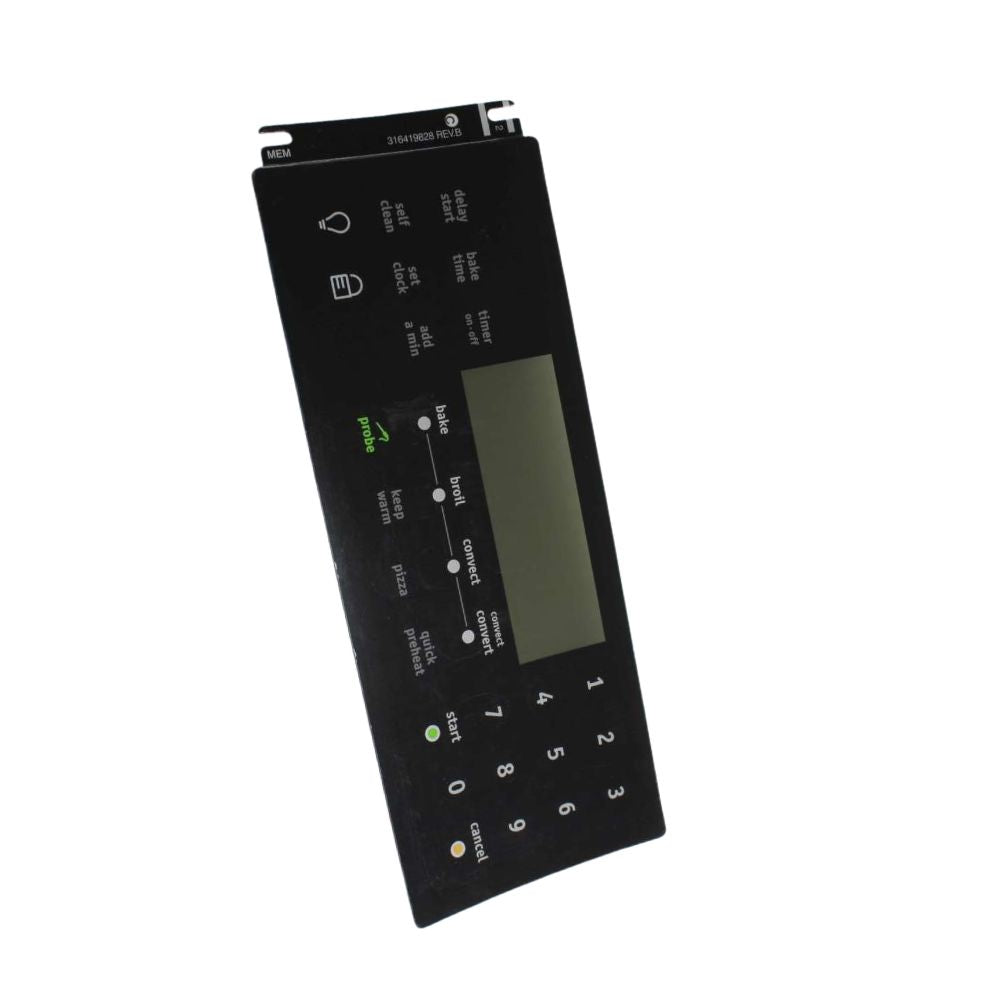 Frigidaire 316419828 Range Oven Membrane Switch Black OEM Replaces 2026224