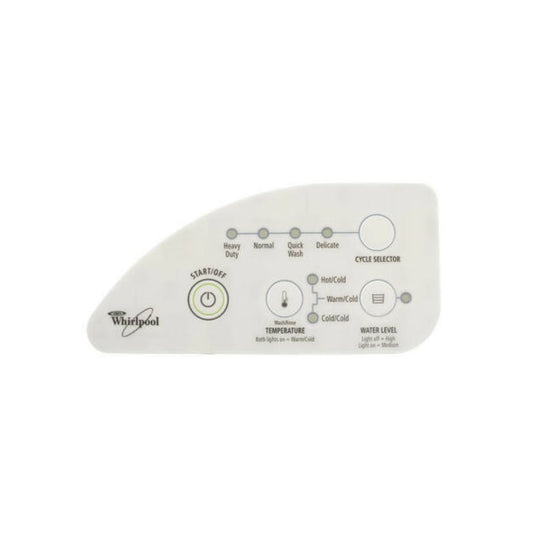Whirlpool WP326033923 Washer User Interface Overlay OEM Replaces 1058954