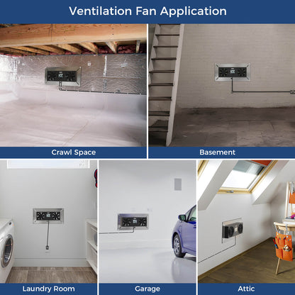 AlorAir Crawl space Basement Ventilator Fan, VentirPro-S2 with Temperature Humidity Controller (Air-out) AlorAir