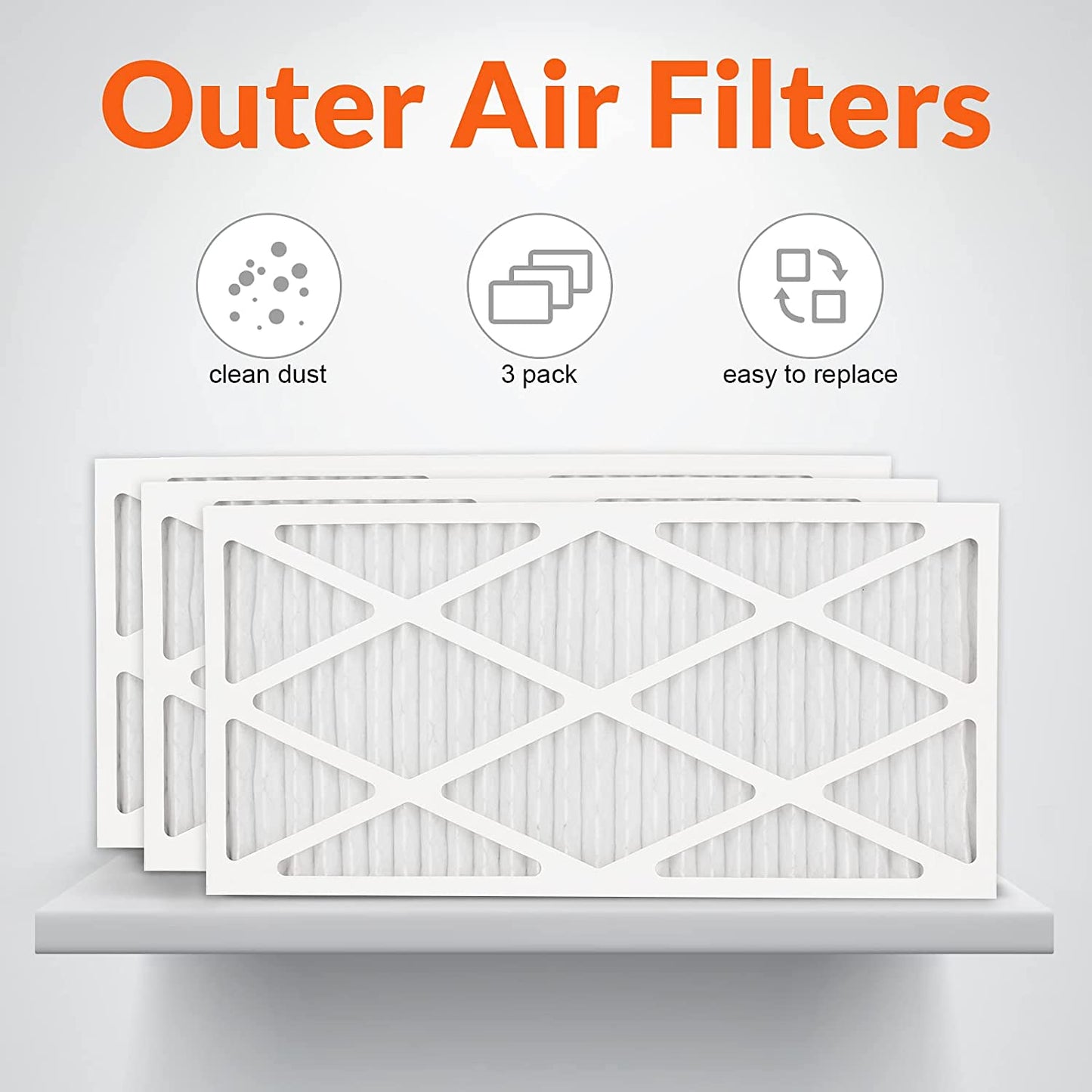 Purisystems 5-Micron Outer Air Filters for the PuriCare 1100IG / PuriCare 1100 Air Filtration System, 3-Pack AlorAir