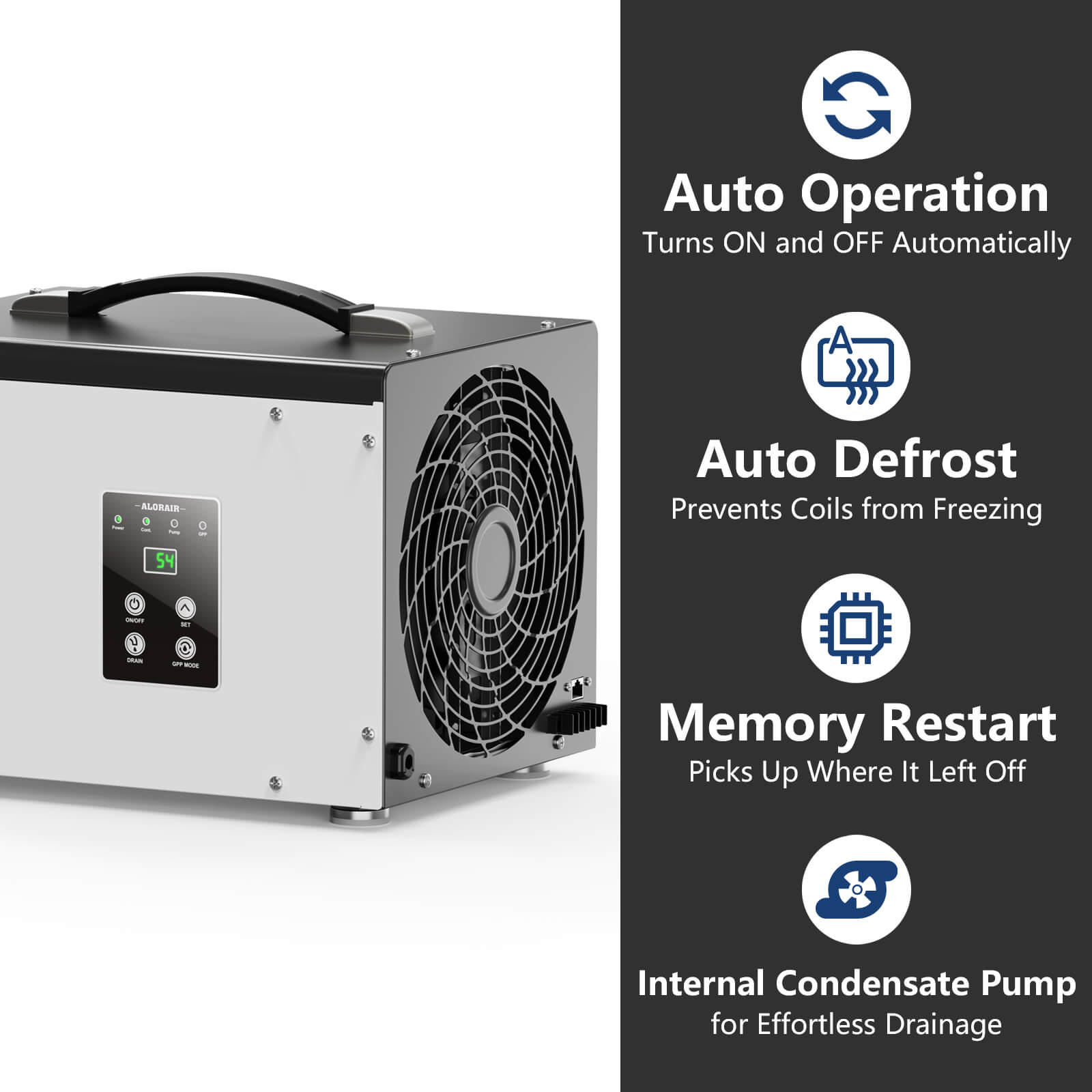 AlorAir Sentinel HD35P 70 Pint Crawl Space Dehumidifier with Drain Hose, Automatic Defrost, Up to 1000 Sq. Ft. Commercial Dehumidifier w/ Energy Star Certified, ETL Listed, GLGR Technology, 5 Year Warranty AlorAir