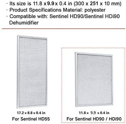 AlorAir® 4 Pack MERV-8 Filter for Basement Dehumidifiers Sentinel HD90/HDi90(Build in Pump) AlorAir