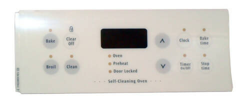 Frigidaire 316220804 Range Timer Clock Overlay White OEM Replaces 318214501