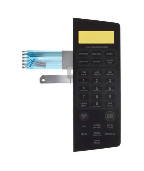 GE Microwave Touchpad Overlay, Black WG02L02150, Replaces AH9862420